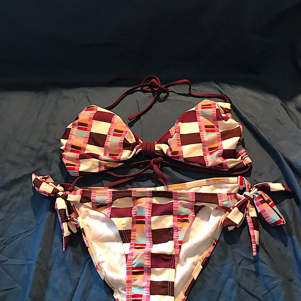 Brand new Bikini. Burgundy and cream. Size Small
